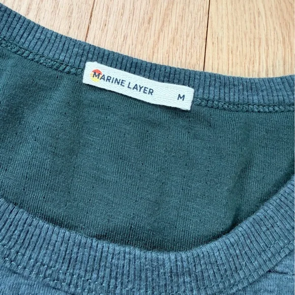 Marine Layer Long Sleeve Crew Neck Shirt Men’s Medium Blue Soft Knit - Picture 2 of 5